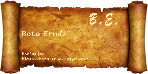 Bota Ernő névjegykártya